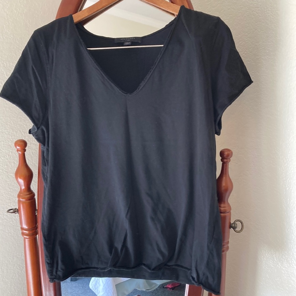 Classic Black V-Neck Women's Top